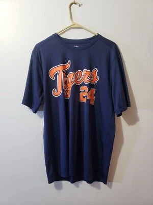 Camiseta Azul Marino y Naranja Tigres de Detroit Miguel Cabrera #24 Talla Grande L Foto 1 de 3