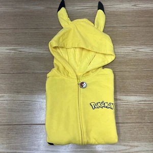 Kids Pokemon Pikachu Hoodie Boy Girl Zip Up Fleece Jacket Size S Costume - Picture 1 of 17