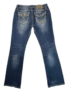 Miss Me Women's Denim XP8183B Embellished Relaxed Boot Cut Jeans Women's Size 29 - Picture 1 of 13