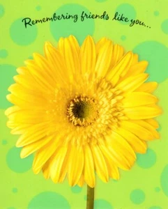 Happy Easter Friend Yellow Gerber Daisy Daisies Theme Hallmark Greeting Card  - Picture 1 of 3