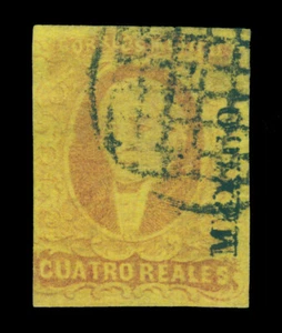 MEXICO 1861 HIDALGO  4r dull rose Scott # 10 used F/VF - Picture 1 of 2