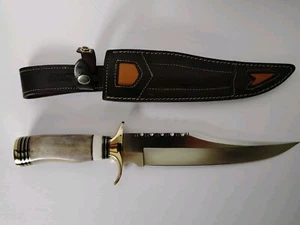 Impact Cutlery Hand Made Custom Bowie Knife -Bone Handle, 10" Blade, 15.5" OA - Picture 1 of 11