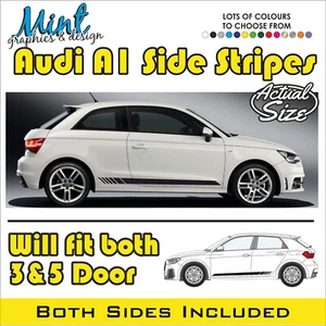 Calcomanías para AUDI A1 rayas laterales QUATTRO S RS pegatinas gráficos GRATIS P&P 002 - Imagen 1 de 4