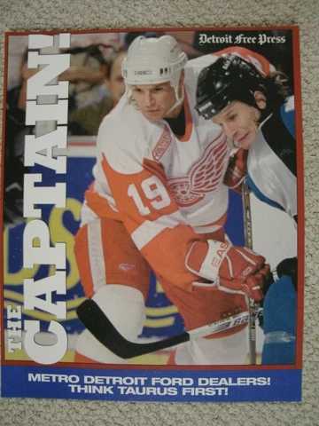 DETROIT RED WINGS STEVE YZERMAN THE CAPTAIN COLLECTOR CARD DETROIT FREE PRESS Cover