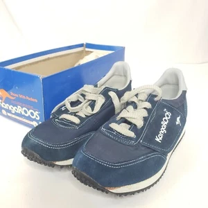 Vtg 80s KangaRoos Tennis Shoes 4 NOS with Box Navy Blue EOG 6027 Pocket - Picture 1 of 11