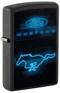 Zippo Ford Mustang Neon Logo Black Matte 48404 - Picture 1 of 3
