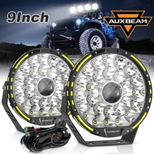 Luces de trabajo LED todoterreno punto de conducción redondo AUXBEAM 360-PRO 9" pulgadas para camioneta SUV - Imagen 1 de 12