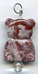Edelstein Teddybär Anhänger 2" lang mit Kaution 1" breit 52216v - Bild 1 von 1