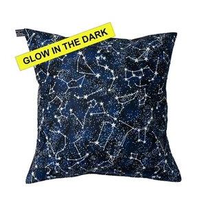 Glow in the Dark Constellation Cushion Cover fits 18"x18" 100% Cotton Fabric - Picture 1 of 2