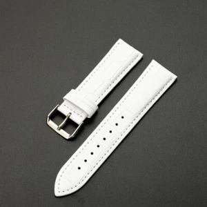 Alligator Grain Leather Watch Band Strap Pin Buckle Watch Accessories 10-24mm - Picture 1 of 23
