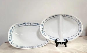 Noritake Country Side Oval and Divided Vegetable Bowls With Blue Fruit/Butterfly - Picture 1 of 6