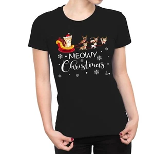 1Tee Damen T-Shirt Meowy Weihnachten mit süßen Katzen - Bild 1 von 5