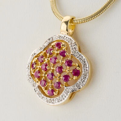 14k gold pendant with 0.50ct rubies and 0.08ct diamonds - Image 1 of 4