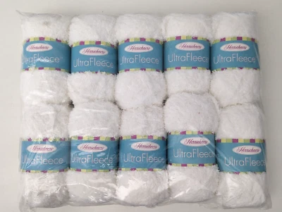 Lot of 10 Herrschners Ultra Fleece Yarn Bulky #5 White - Image 1 of 4