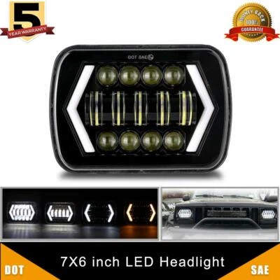 DOT 7x6" 5X7 LED Headlight DRL Turn Signal HI-Lo Beam For Nissan Pickup Hardbody - Image 1 of 4