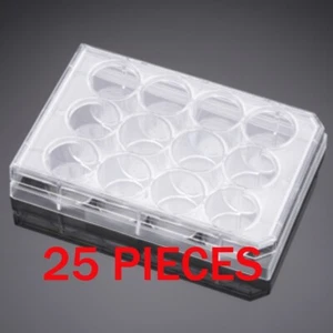 Placa de cultivo celular multipozo Falcon 353043 12 bien transparente de fondo plano tratada con TC - Imagen 1 de 2