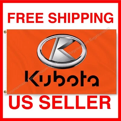 Kubota 3X5 FT Banner Flag Tractors Agricultural Farmer Farm FREE Shipping - Image 1 of 4