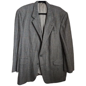 Blazer vintage Rosemblath para hombre 44 negro marrón pata de gallo chaqueta de lana pura - Imagen 1 de 13
