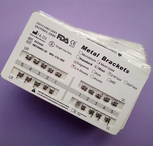 100 X Ortodoncia Dental Metal Brackets Mini Borde 018 Ranura 345 Ganchos - Imagen 1 de 6