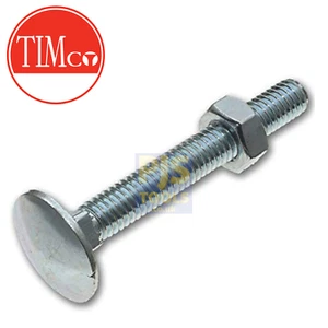 Bzp cup square hex bolts & nuts coach carriage metric zinc plated - Picture 1 of 1