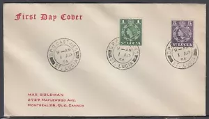 St. Lucia Scott 157/61 FDC - 1954 Definitive Issues - Picture 1 of 1