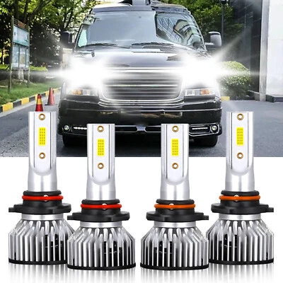 For GMC Savana 4500 2009-2019 Combo 9005+9006 LED Headlight High Low Bulbs 6000K - Image 1 of 4