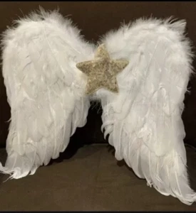 Claire’s Youth Angel Wings White Feathers with Gold Star. New - Picture 1 of 2