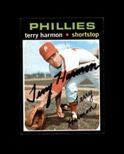 Terry Harmon Hand Signed 1971 Topps Philadelphia Phillies Autograph