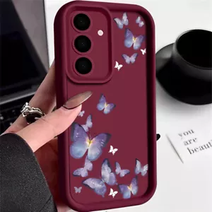 Funda de teléfono para Samsung A16 A25 A05S A54 A34 S25 S24 FE cubierta de silicona mariposa - Imagen 1 de 19