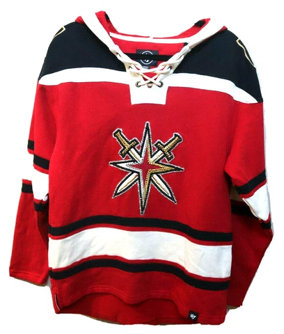 VEGAS GOLDEN KNIGHTS AUTHENTIC RED W/AUSTRALIAN CRYSTALS BLING HOCKEY JERSEY XS Cover
