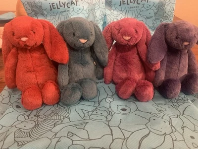 4 Jelly Cat Bunnys  Teal Bunny Redcurrant Bunny Allium Bunny Saffyre Bunny - Image 1 of 4