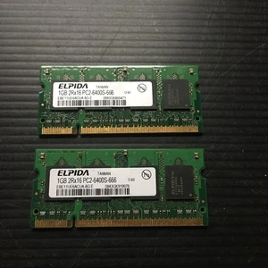 Pair of 1GB Elpida PC2-6400S-666 DDR2 Laptop RAM (EBE11UE6ACUA-8G-E) - Picture 1 of 3