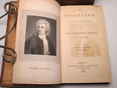 THE SPECTATOR Antique 1827 Complete 8Vol Book Set London History Letters Ogle UK Foto 1 de 4
