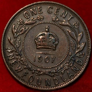 🇨🇦 1907 King Edward VII Newfoundland 1 Cent Coin - Picture 1 of 2