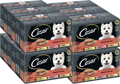 96x150 g Cesar Schale Klassik-Terrine 4 Varietäten Hundefutter Nassfutter
