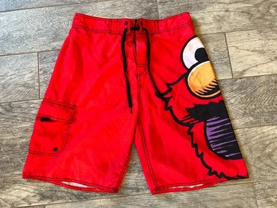 Sesame Street Elmo Hombres Talla 30 Bañador Tabla Pantalones Cortos Playa Surf Cara Grande Foto 1 de 4