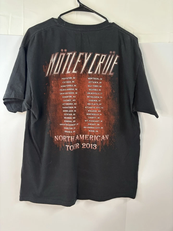 Motley Crue North American Tour 2013 Black Concert Graphic Tee T-shirt Large - Image 1 of 3