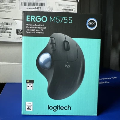 Logitech ERGO M575S Wireless Trackball Mouse, Wireless Ergonomic Mouse -Graphite - Image 1 of 2