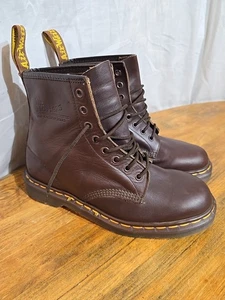 Dr Martens US Womens Size 7 Air Wair 11821 Black Leather Combat Boots - Picture 1 of 6