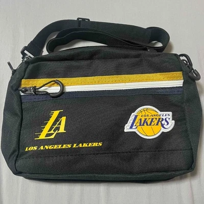 NBA Los Angeles Lakers Shoulder Bag Black LeBron Hachimura Logo Embroidery - Image 1 of 4