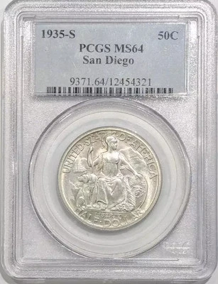 1935 S San Diego Commemorative Half Dollar PCGS MS-64 - Image 1 of 2