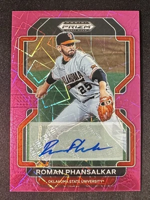 2022 Prizm Draft Picks Roman Phansalkar Neon Pink Velocity Auto #PDP208 - Image 1 of 2