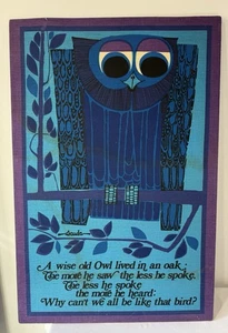 MCM Robert Bob Van Allen Scuda modern gerahmter Eule Siebdruck Pop Art Stoffkunst - Bild 1 von 7