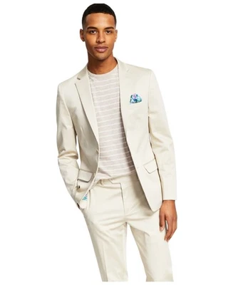 Abrigo Blazer Deportivo Bar III Para Hombre Calce Ajustado 38 S Beige Elástico Sólido Foto 1 de 2