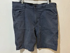 Wrangler All Terrain Shorts Mens 38 Blue Canvas Cargo Zip Pocket Work Utility - Picture 1 of 12