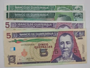 Lote de (4) Billetes Guatemala - 1 y 5 Quetzales - Imagen 1 de 13