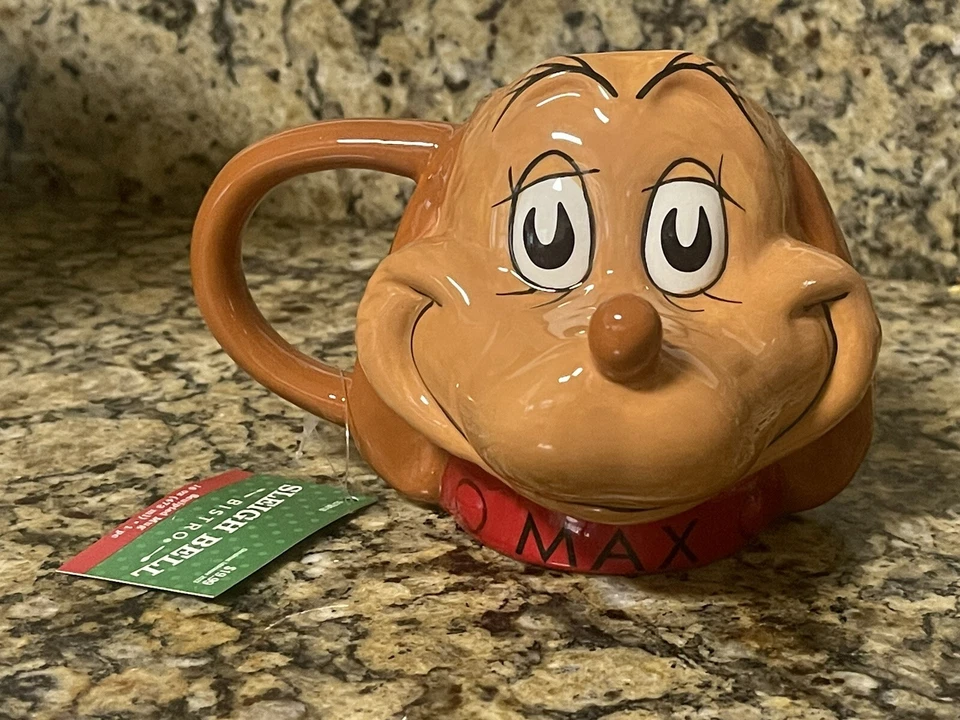 BIOWORLD The GRINCH 3-D Max the Dog Figural Christmas Coffee Mug Dr Seuss Holiday Cup
