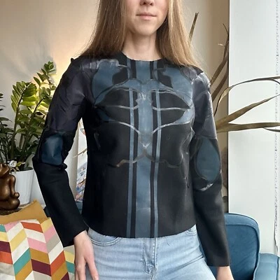 Les Chiffoniers Wool Blend Black Floral Print Long Sleeve Jil Sander Top XS  - Image 1 of 4