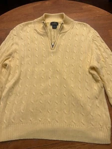 Damen Brooks Brothers 346 Zopfmuster Pullover mercerisierte Baumwolle 1/4 Zip Gr. XL - Bild 1 von 4