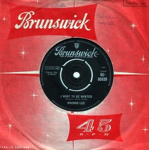 Brenda Lee~Original UK 45 I want to be wanted VG+ 1960 Brunswick 05839 Rock Pop  - Picture 1 of 1